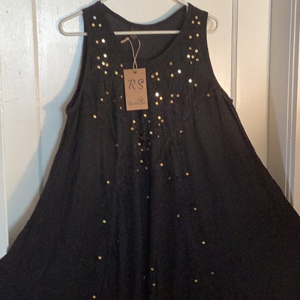 RS Black Dress with Gold Accents size XL